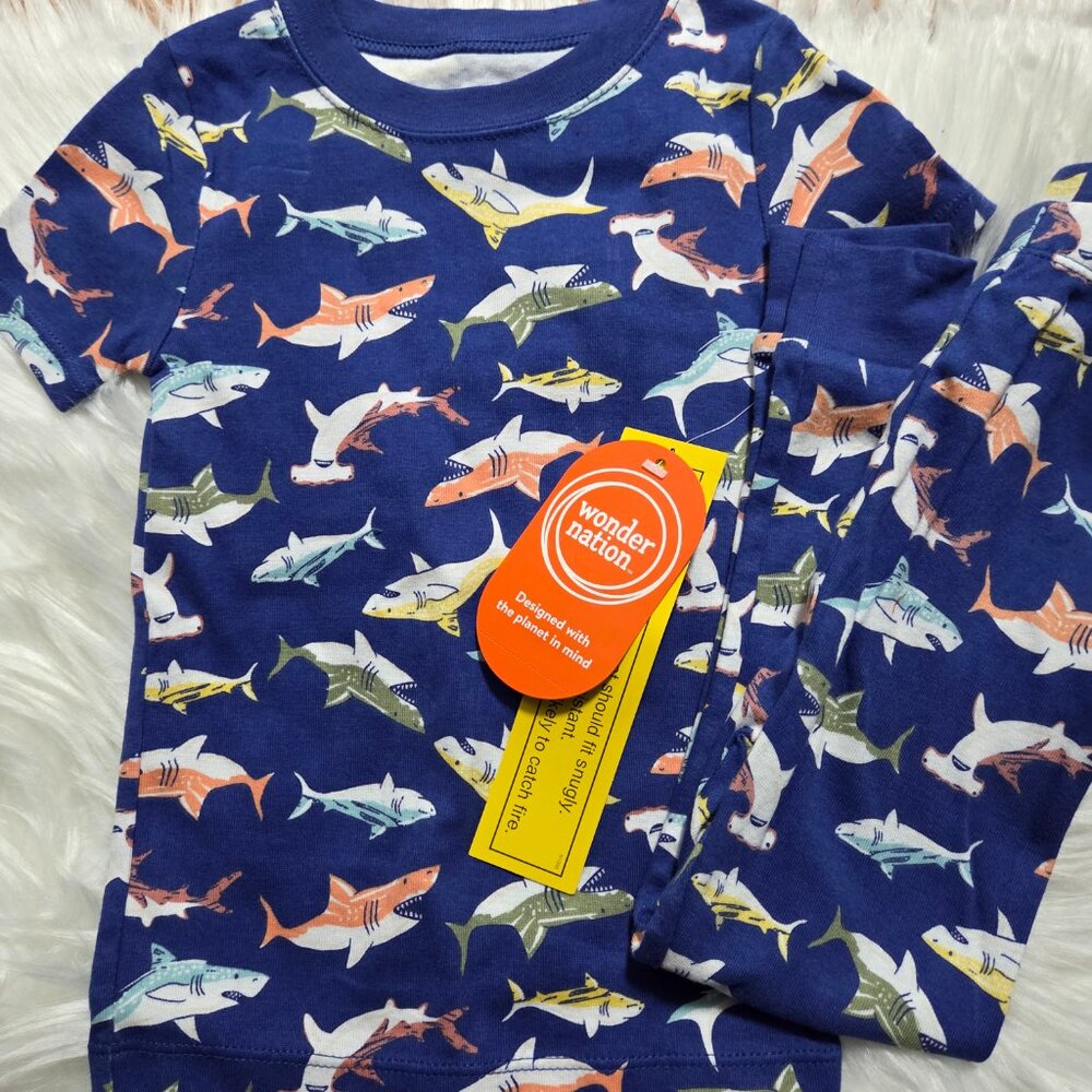 Wonder Nation Shark 2 Piece Pajama Set